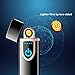 USB Rechargeable Electric Lighter - SHAREMORE Double Sided Windproof Coil Slim Lighter with Touch Controls, Portable Smart Fingerprint Sensor Ignition Tool (Black)