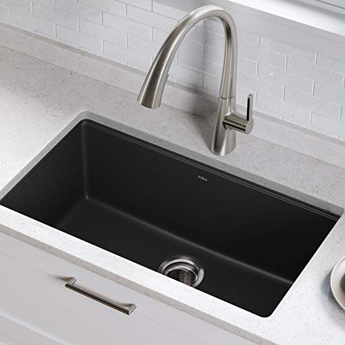 Kraus KGU-413B 31 inch Undermount Single Bowl Black Onyx Granite Kitchen Sink - //medicalbooks.filipinodoctors.org