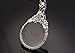 WaMLFac Unique Vintage Silver Color Ornate Elegant Long Chain Magnifying Glass Pendant Necklaces for Mothers Day