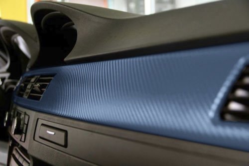VVIVID XPO Blue Carbon Fiber 5ft x 3ft Car Wrap Vinyl Roll with Air Release Technology