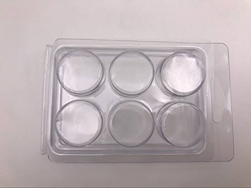 Bettli Clamshell Molds and Packaging 6-Cavity for Candle and Soap Making - 6 Large 1 Ounce Cells - Holds 2.75 Oz Capacity (50 round molds) - Thumbnail 2