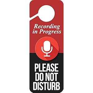 Recording in Progress Do Not Disturb Door Hanger Sign (1)