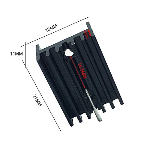 TO-220 Heatsink Kit,TO220 Heatsink + Insulator/Mounting Kits (TO220 Heat Sink +Screw+Insulator Rubberized Silicone) for LM78XX Voltage Regulator, MOSFET Transistor 20mmx15mmx11mm 12 Pack - Thumbnail 3