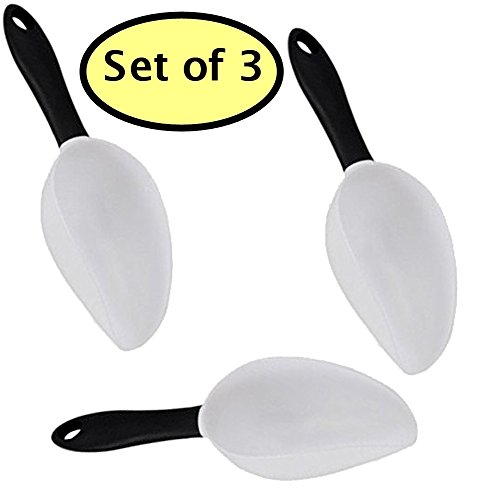 WeeZ Industries - Set of 3 - Soft Grip Flexible Kitchen Scoops - Ice Candy Flour Sugar Dog Food - 1 Cup Size