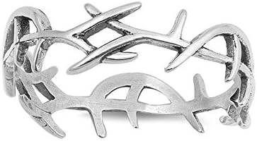 .925 Sterling Silver Jesus' Crown of Thorns Ring