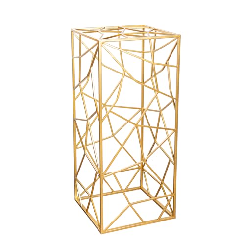 Casablanca Set of 2 Decorative Columns Accurate Metal Rectangular Gold Height 82 cm x Width 36 cm Metallic Look