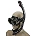 ZMZ DIVE Adult Snorkel Set, Tempered Glass Diving Mask and Dry Snorkel, Adjustable Anti-Leak Anti-Fog Design Panoramic Scuba Mask, with Food-Grade Silicone for Freediving Snorkeling (Black)