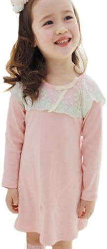 Amazon インポート子供服 Flo Kids 長袖レースワンピース ピンク 韓国子供服 90cm 5 ワンピース チュニック 通販