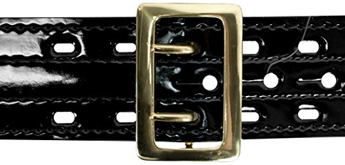 Safariland 87V Duty Belt With Hook Fastener Lining, High Gloss Black, Brass Buckle, Size 34