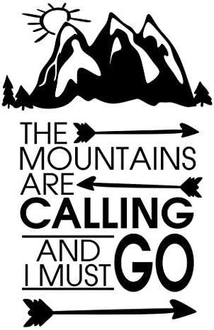 spb87 The mountains are calling and I must go - Adventure Travel Heart Life Family Love House Together Quote wall vinyl decals stickers Art Decor DIY