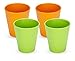 Green Eats Tumblers Drinking Cups, 4 Pack, Orange/Green