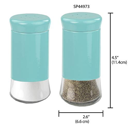 Home Basics Essence Collection Salt and Pepper Shaker Set, Turquoise Blue - //coolthings.us