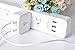 OOLLWW Surge Protector UL Listed 6 Outlet Wall Mount Power Strip 1700 Joules Power Cord with 3 USB Smart Charger for Home Office White
