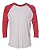 Next Level Apparel Unisex Triblend 3/4-Sleeve Raglan Large VIN RD/HTHR WHT