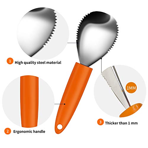 Pumpkin Carving Kit Tools Halloween, Weibus 12PCS Upgrade Professional Heavy Duty Stainless Steel Pumpkin Carving Kit Set for Halloween Decorations,with Zipper Bag