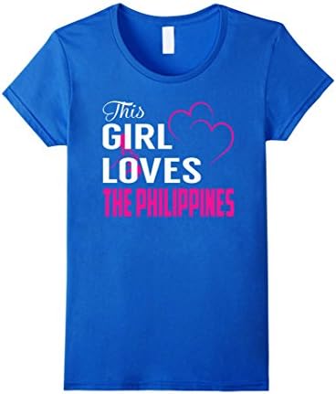 Womens This Girl Loves The Philippines TShirt Small Royal Blue