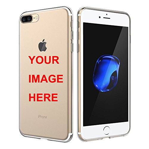 iPhone 8 Plus Customized Case, Personalized Custom Picture Photo HD Printed Cover Case for iphone 8 Plus, Soft Thin Rubber Silicone Shock Absorbing Clear Protective Bumper Case, Birthday Xmas Gift