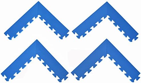 Set of 4 (Pair) Beveled Corner Edges for Interlocking Wonder Mats (Blue, Corners)