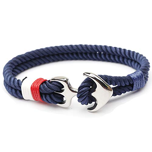 YUANOMSL Bracelet Anchor Bracelets Men Charm Nautical Survival Rope Chain Paracord Bracelet Male Wrap Metal Hooks Jewelry