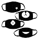 Teenitor Anti Dust Anime Mask Cotton Mask, Cut Anti Dust Face Mouth Mask for Kids Teens Black - 4pcs A Set