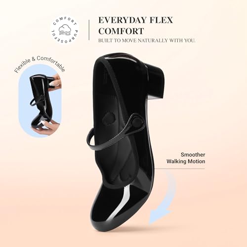 DREAM PAIRS Women's Comfortable Dress Shoes Thick Low Heels Mary Jane Slip on Round Toe Casual Cute Work Shoes