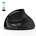 Wireless Vertical Mouse, Jelly Comb Wireless Mouse 2.4G High Precision Ergonomic Optical Mice with Adjustable Sensitivity 800 / 1200 /1600 DPI - Black