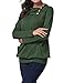Miusey Autumn Sweaters for Women, Ladies Turn Down Button Collar Raglan Sleeve Banded Hem Pockets Warm Loose Pullover Tunic Top Shirt Juniors Long Sleeve Cowl Oblique Oversize Tops Neck Green XXL