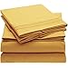 Mellanni Queen Sheets Set - 4 PC Iconic Collection Bedding - Hotel Luxury, Extra Soft, Cooling Bed Sheets - Wrinkle, Fade, Stain Resistant (Queen, Yellow)
