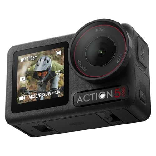 dji Osmo Action 5 Pro Pack Estándar: cámara Deportiva, Sensor 1/1.3", vídeo 4K/120 fps, Seguimiento de Objetivos, estabilización, 2 Pantallas táctiles OLED, cámara de acción 4K para Deportes y Vlogs