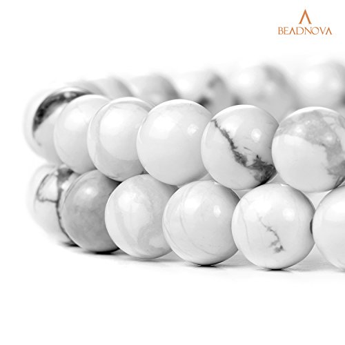 2 BEADNOVA+Natural+Howlite+Gemstone+45+48pcs