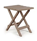Camco 51883 Taupe Regular Adirondack Portable Outdoor Folding Side Table, Perfect for The Beach, Camping, Picnics, Cookouts and More, Weatherproof and Rust Resistant - Sage