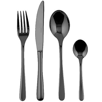 Rosenthal Sambonet - Schwarzes Besteck Besteck-Set - Schwarz - Taste - 24-teilig - Spülmaschinenfest