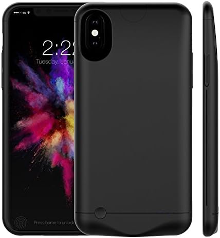 iPhone X Battery Case 5200mAh SWINCHO Slim Rechargeable Extended Protective Portable Backup Charger Case for iPhone X iPhone 10 (Black)