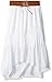 Amy Byer Girls' Big Gauze Skirt with Belt, Ivory M