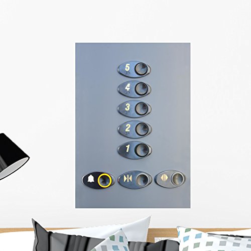 Wallmonkeys Elevator Buttons Wall Mural by Peel and Stick Graphic (24 in H x 17 in W) WM33915