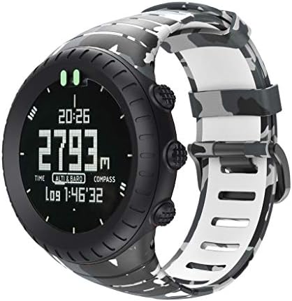 Sansee Compatible with for SUUNTO Core Smart Watch Silicone Replacement Strap, Easy to Install and Remove, Fashion Camouflage Silicone Sport Replacement Watch Wrist Strap Band