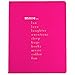 Eccolo Large Lined Journal Notebook, Hardbound Cover, Writing Journal, 256 Ruled White Pages, Ribbon Bookmark, Lay Flat, Desk Size for Work or School, More Fun More Love (Hot Pink, 8x10 inches)