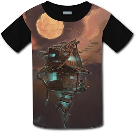 Cotton New Funny Shirts 3D Original With Moon House Space For Boy Girl