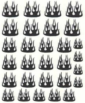Flame black nail decal