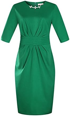 Plus size Women`s Three-quarter Sleeve Dress A-line Dress Party Dress Simple Elegant Dress Sheath Dress