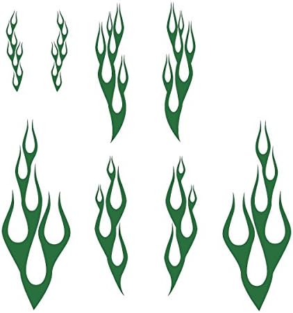 Wild Dingos LLC Flame Kit Style 1 Golf Cart ATV LARGE Vinyl Decal Sticker Green