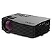 Shenboxun 2017 Projector (Warranty Included), Mini LCD LED Multimedia Portable Video Projector For Home Cinema Theater Support HD 1080P With HDMI USB SD AV Ports