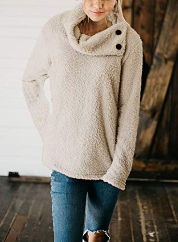 cowl neck sherpa pullover