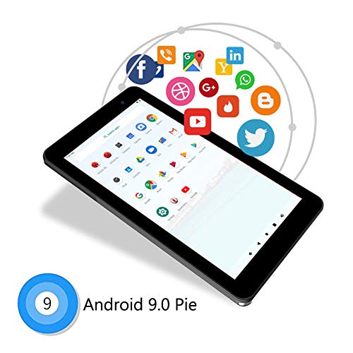 Dragon Touch M7 Tablet Android 9.0 Tablet 7 Pulgadas 1024x600 HD IPS Procesador Quad Core 2GB RAM 16GB ROM WiFi Bluetooth Doble Cámara Negro