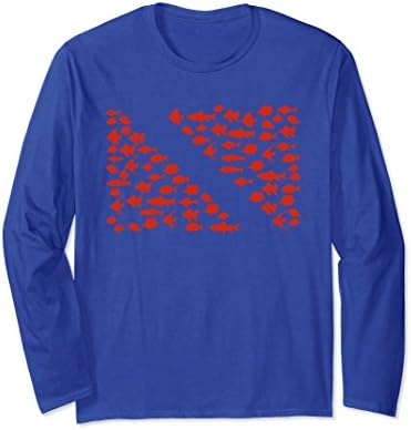 Unisex Long Sleeve Fish Dive Flag Shirt Scuba Diving Tee Small Royal Blue