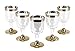 50 Gold Rimmed Disposable Wine Cups | 6 oz. Clear Hard Plastic Fancy Small Dessert Cups for Parties & Weddings (50-Pack)