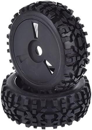 AOHOBBY RC Car 1/8 Scale 17mm Hex Hub Tires Tyre and Wheels for RC Buggy 1:8 Off-Road HSP HPI 2Pcs (Black)