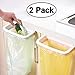 IRONHILL Pack of 2 Trash Bag Holder for Kitchen Cupboard, Kitchen Plastic Bag Trash Bin Garbage Bags Storage Rack,RV Garbage Bag Hanger, Space Saving Garbage Hook, Kitchen Organize (Blue&White)