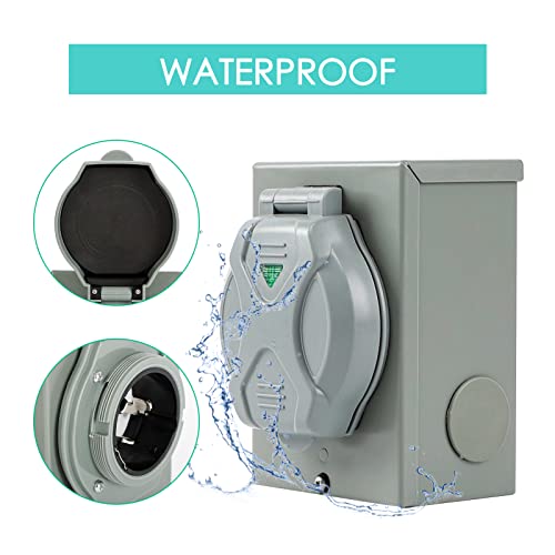 BESYL 50Amp Generator Inlet Box NEMA 3R Plug, SS250P Power RV Indoor