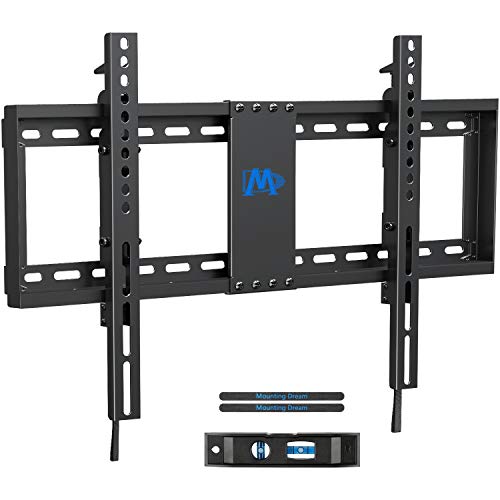 Mounting Dream TV Wall Mount TV Bracket with Leveling Design for 37-70 inch TVs, Fixed TV Mount with Max VESA 600x400mm Weight up to 132 LBS, Low Profile TV Wall Mounts Fit 16", 18", 24" Wood Studs